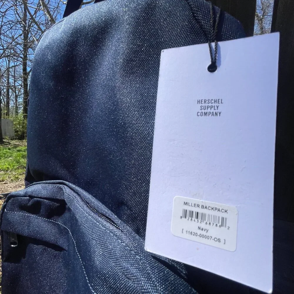 NWT Unisex Adult OS Navy Herschel Supply Co. Miller Backpack - Picture 7 of 15